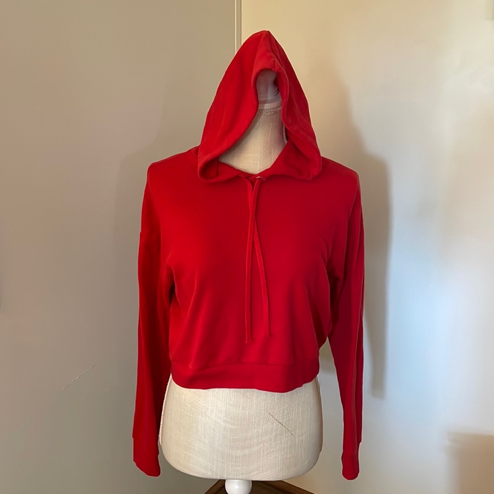 DIVIDED XS RED CROPPED HOODIE WITH HOOD